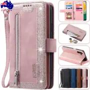 For Samsung S25 S24 S23 S22 S21 FE Ultra S10 Plus Case Leather Wallet Flip Cover