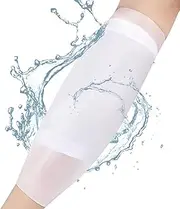 Elbow Protector Sleeve - Arm Cover Elbow Dressing Silicone Sleeve for Shower - Keeps Elbow Dressing Dry Plaster Protector with Cotton Liner for Bathing, Shower