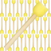 40 Pieces Round Sponge Foam Brush Set Paint Sponge Brush Wooden Handle Foam Brush Sponge Painting Tools for Kids Painting Crafts (0.6 Inch)
