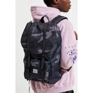 Herschel Supply Little America 中型 黑色 磁扣 皮革帶 筆電層 女生 後背包 背包 現貨