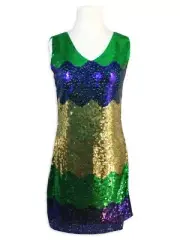 Mardi Gras Sequins Party Dress Sequin on both sides! Sexy Splash Party/ Parade/
