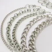 Purse chain strap Silver handle shoulder crossbody handbag metal