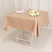 Nude 54" SQUARE Lamour Satin TABLECLOTH Wedding Party Kitchen Tabletop Linens