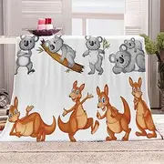 ZAPVI Flannel Fleece Blanket Throw Kangaroo Koala Lightweight Blanket for Couch Sofa Bed, Super Soft Cozy Warm Blanket 59x78.7 inch