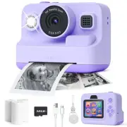 Kids Instant Print Camera Purple - Portable Toddler Toy Gift