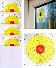 16PCS Window Fly Traps, Sunflower Style Window Fly Stickers, Fruit Fly Trap Insect Flies Wasp Pest Killer - 4 Packs x 4 Traps Each Package