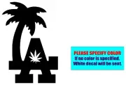 La Weed Leaf Palm Tree Vinyl decal sticker Graphic Die Cut Car Truck Window 7"