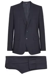 Dolce & Gabbana Martini-fit Checked Wool Suit - Navy - 50 (IT50 / L) 50 (IT50 / L)