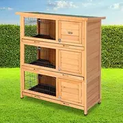 Rabbit Hutch 91.5cm x 46cm x 116.5cm Chicken Coop Large House Cage Run Wooden Outdoor