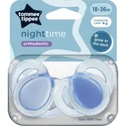 Tommee Tippee Closer To Nature Night Time Soothers 18-36M Assorted 2 pack