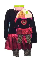 Dollie & Me Top & Animal Print Leggings Size 4 Matching Set 4 PCS Fits 18" Doll