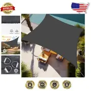 Custom Size Rectangle Sun Shade Sail, 85% UV Protection, Dark Grey 10' x 15'