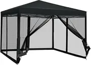 Instahut 3x3 Marquee White Gazebo, Pop Up Camping Tent Folding Gazebos Garden Outdoor Wedding Party Canopy Patio Carport, Water Resistant and UV Carry Bag Mesh Panels