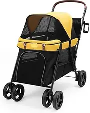 Dog Stroller Pet Stroller Cat Stroller Travel Cat Pet Stroller Folding Dog Stroller Carriage Pet Stroller for Small Medium Sized Dog Strollers (Size : A)