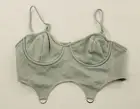 Celebrity Fashion by Hera Collection Womens Zip Cupped Crop Top LC7 Teal Large