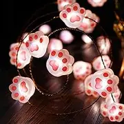 Paw Fairy Lights, 2 m 20 LED Cat Fairy Lights, LED Fairy Lights with Battery Cat, Fairy Lights with Paws, Fairy Lights for Outdoors, Fairy Lights Indoor Cat, Fairy Lights Curtain, Fairy Lights Mini