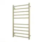 RADIANT Heated Towel Rail/Rack ROUND Bar LIGHT GOLD 600 x 1100mm BOTTOM RIGHT...