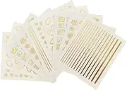 HAKIDZEL Nail Stickers Set Manicure Decals Nail Decal for Women 10 Sheets Mixed Style Random Style