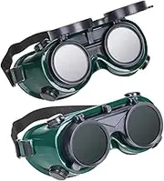 2pcs Welding Glasses Eyeglasses UV Protection Sunglasses Protective Safety Glasses Welding Goggles Shade Non-slip Safety Goggles Protective Safety Goggles Protective Eyewear Green OKUMEYR