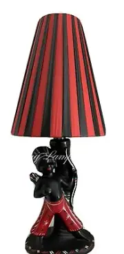 PLASTIC RIBBON CONE RED & BLACK STRIPE SML LAMPSHADE BARSONY LADY / MAN LAMP
