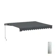ALEKO Motorized Black Frame Retractable Home Patio Canopy Awning 13'x10' Grey