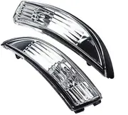 QASULER For ford, for Fiesta, for B-Max 2008-2017 Side Mirror Turn Signal Light Marker Indicator Repeater Blinker 1547274 1748313(Left Side) Car Side Mirror Indicator Light(BLACK Left Right Pair)