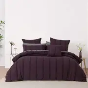 NNEDSZ Bianca Malua Grape Jacquard Striped Quilt Cover Set Super King