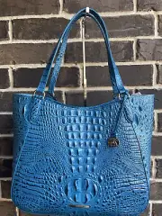 NWT Brahmin Aliza Vibrant Azure Melbourne Shoulder Tote Carryall blue