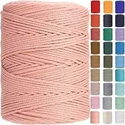 Macrame Cotton Cord - 4mm x 328 Yards - Natural Color - Soft Craft Cord for Plant Hangers, Wall Hangings & Dreamcatchers - Great for Beginners