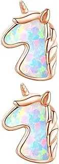 [LALADEFIEE] Opal Stud Earrings Australian Gemstone Jewelry Unique Design for Festivals Events and Casual Wear