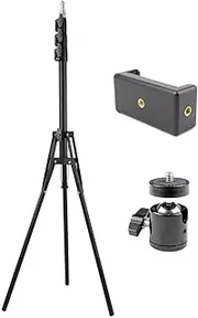 LeeQinersw Tripod Floor Stand Phone Tripod Sturdy Flexible Grow Light Stand Adjustable Height, 2.1m