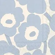 Ideal Home Range Unikko Printed Marimekko 20 Paper Napkins, Cream/Light Blue