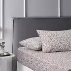 NNEDSZ Lisa Ochre Washed Cotton Printed Fitted Sheet Set Double