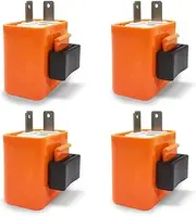 ASUBHA 4PCS 12V Speed Adjustable 2 Pin LED Electronic Flasher Relay, LED Turn Signal Relay Compatible LED Electronic Flasher Relay Fix Car and Motorcycle Turn Signal & Hazard Warn Hyper Flash Relay