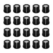 FLEOR 20PCS 180° Guitar Bass Knobs Amp Buttons D Shaft Potentiometer Pots Caps