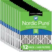 Nordic Pure 14x20x2 Pleated Air Filters MERV 13 Plus Carbon 12 Pack