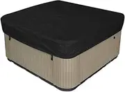 Outdoor Square Hot Tub Cover, Hot Spring Cover Waterproof Sunproof SPa Cover Protector 90.9x90.9x11.8in (Black)
