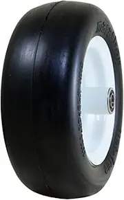Marathon 11x4.00-5" Flat Free Lawnmower Tire on Wheel, 5" Centered Hub, 3/4" Bushings