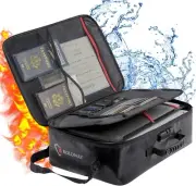 Fireproof Document Bag (17 x 11.8 x 5 inch) with Lock, Fireproof Document Safe