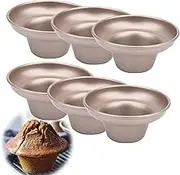 LoBake Mushroom Shape Nonstick Carbon Steel Cake Mold Metal Cheese Holder Mousse Cake Pan Tin DIY Baking Utensils 6pcs A Lot (6pcs Small Mushroom Cake Molds)