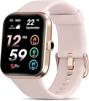 AOKESI Smart Watches for Women, 1.69'' Smartwatch for Android iOS Phones with Alexa Built-in, 5ATM Waterproof Activity Tracker with 24/7 Heart Rate, Blood Oxygen, Body Energy Monitoring, Watch Pink