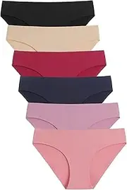 [Caterlove] Women's Seamless Underwear No Show Stretch Bikini Panties Soft Invisible Hipster Briefs XS-XL