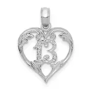 14K White Gold 13 In Heart Cut-Out Pendant