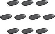 Set of 10, Ibushi Black Comb Oval Plate (Small) [6.5 x 3.7 x 0.9 inches (16.5 x 9.5 x 2.4 cm) | Setomonohonpo