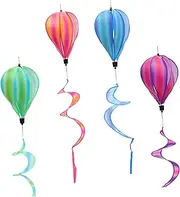 Kisangel 4pcs Rainbow Windmill Decor Balloon Wind Spinners for Outdoor and Indoor Garden Decoration Easy to Assemble Fun for Adults