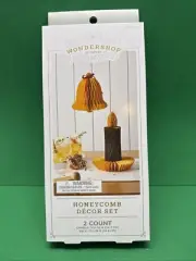 WONDERSHOP at Target Honeycomb Decor Set Candle 9.75" & Bell 7.75"New Red Ribbon
