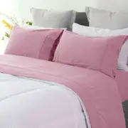 Ramesses Classic Rose Pebble Wash Linen Look Alternative Sheet Set (Single, King Single, Double, Queen, King)