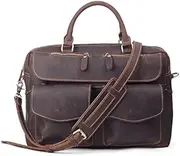 [HAMKVBPR] Mens Briefcase Leather Men's Laptop Bag Leather Shoulder Diagonal Bag Leather Briefcase Messenger Bag for Work Business