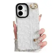 Compatible with Case Clear Cute Pattern Design iPhone 16 Plus Flower Leaves