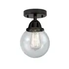 Innovations Beacon 1 Light 6" Semi-Flush, LED, BK/Seed - 288-1C-BK-G204-6-LED